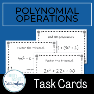 polynomial operations task card bundle