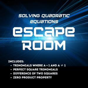 solving quadratic equations digital escape room