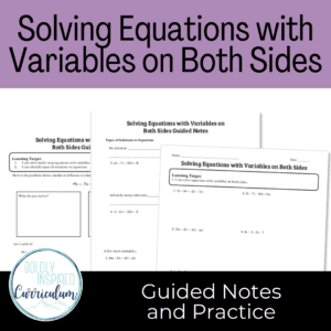 solving equations with variables on both sides guided notes