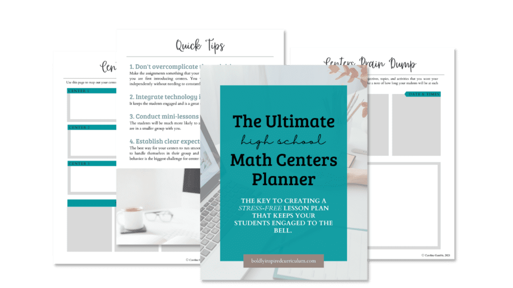 the ultimate high school math centers planner