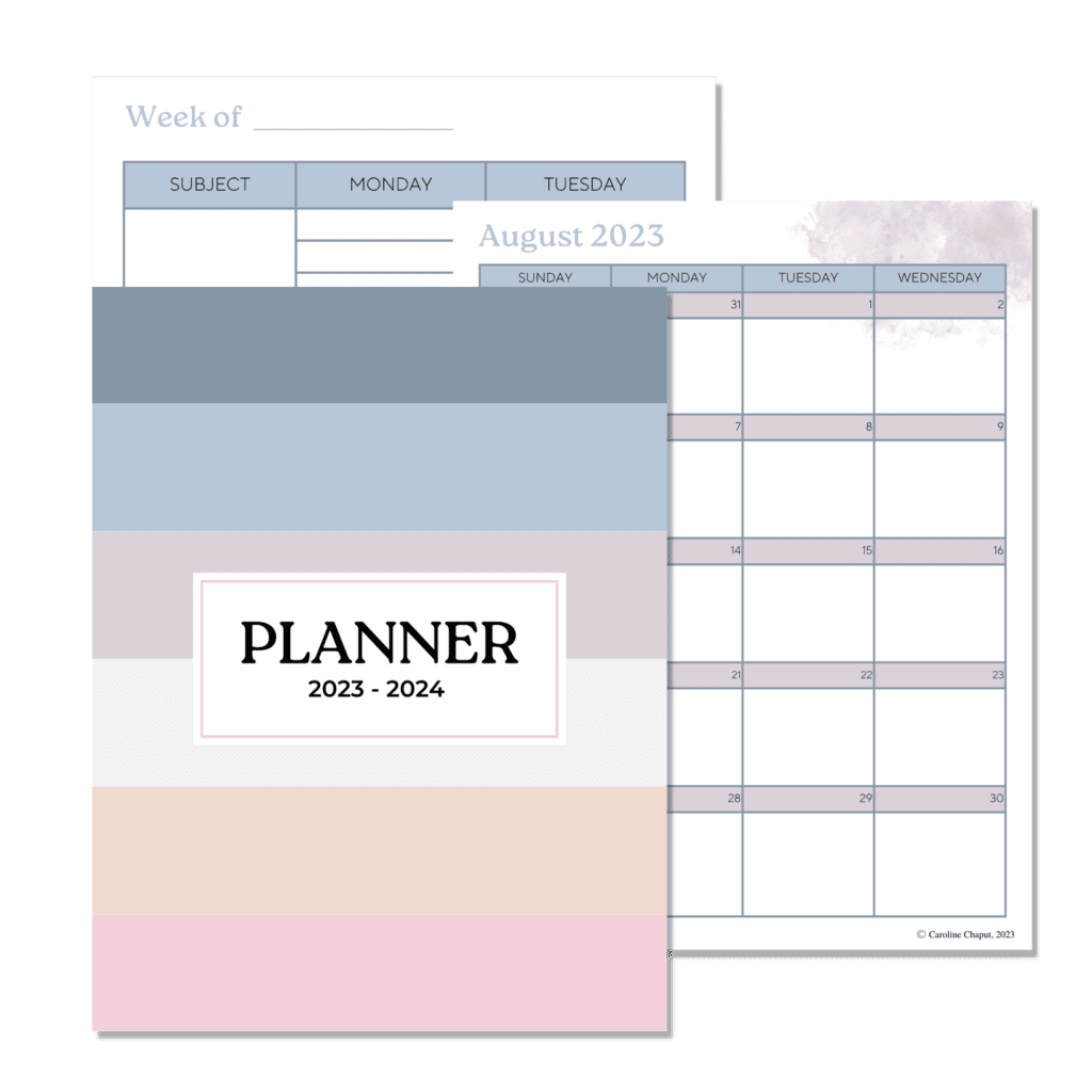 watercolor theme teacher planner