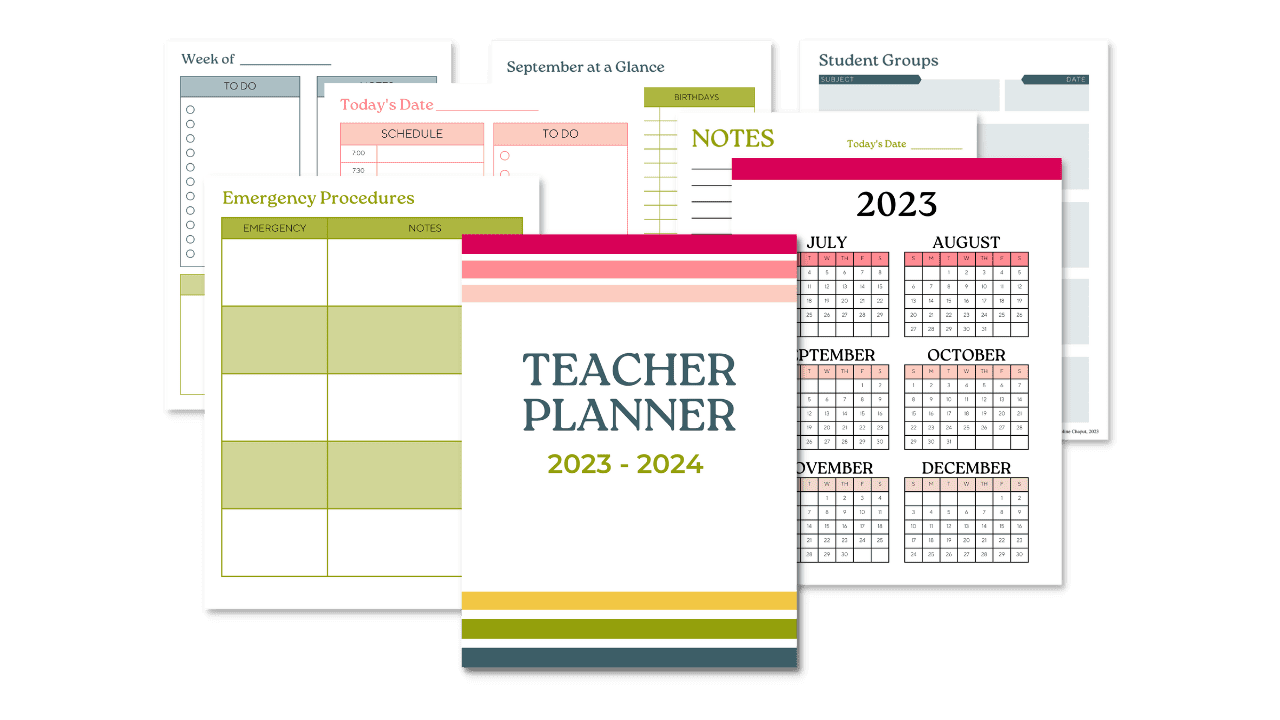 printable teacher planner 2023 - 2024