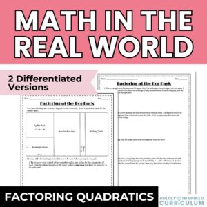 Factoring Trinomials Real World Application