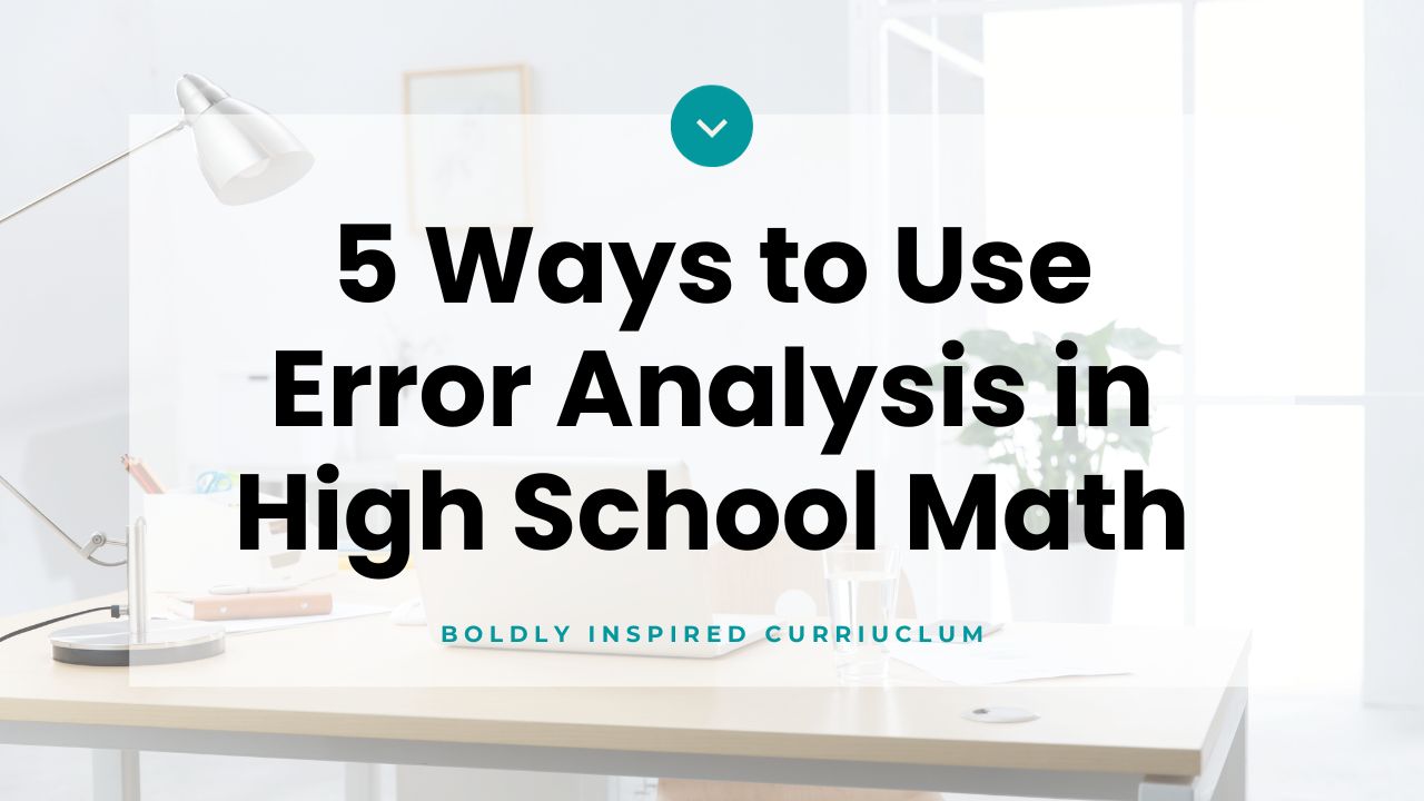 cover image for the post "5 ways to increase mathematical reasoning with error analysis". this image has a desk with a lamp in the background.