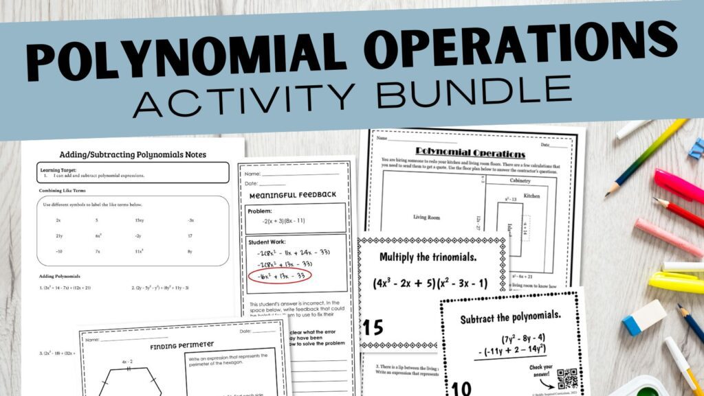 polynomial operations activity bundle