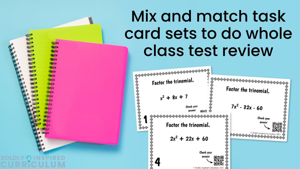 mix and match task card sets to do whole class test review