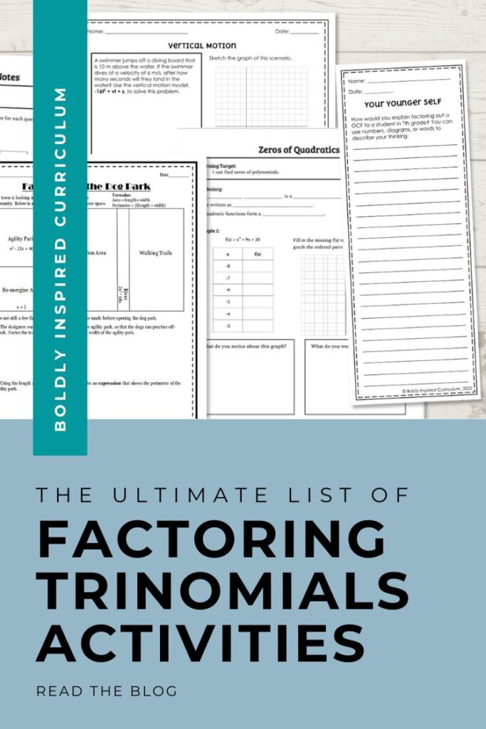 the ultimate list of factoring trinomials activities blog post