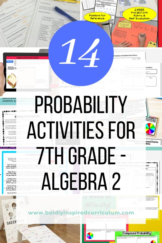 14 probability activities for 7th grade through algebra 2