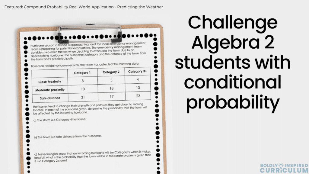 challenge algebra 2 students with conditional probability