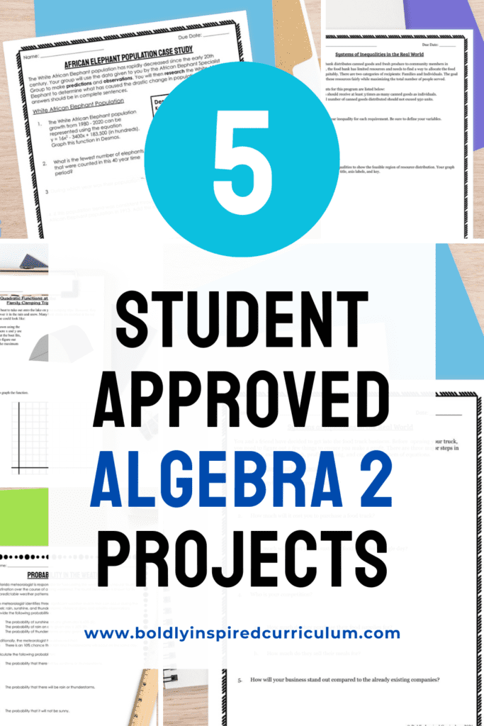 promo image for 5 student approved math project ideas for algebra 2