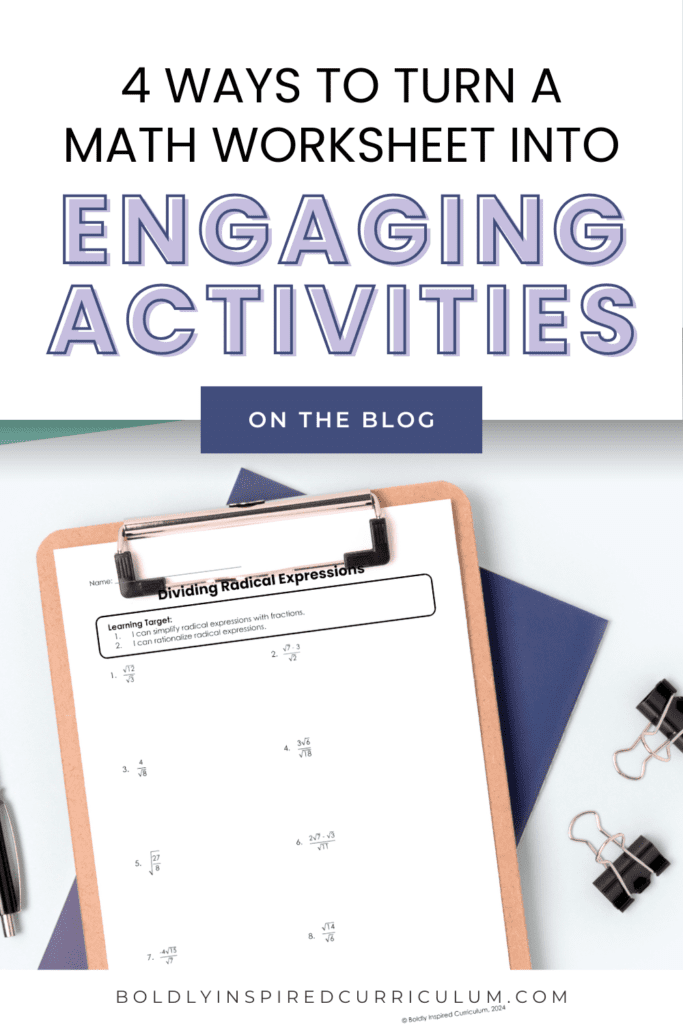 4 ways to turn math worksheets into engaging activities