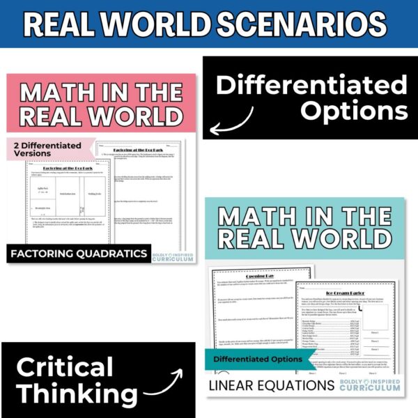 Algebra 1 Projects and Real World Applications Bundle - Image 2