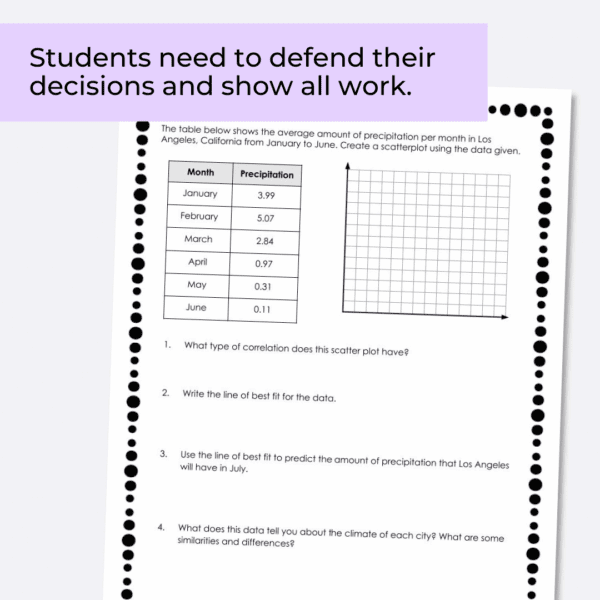 Scatter Plots and Line of Best Fit Real World Application - Image 4