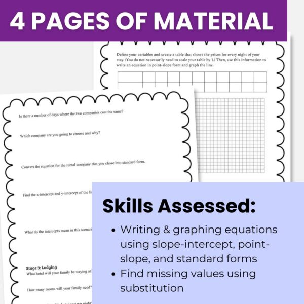Writing and Graphing Linear Equations Project - Image 4