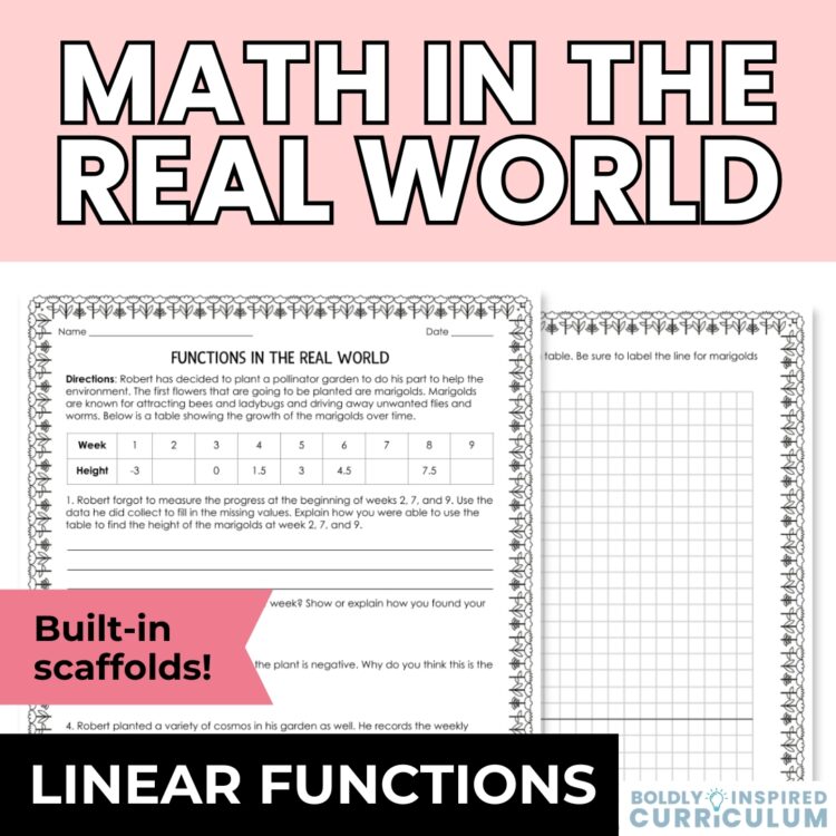 Graphing Linear Functions Word Problems | Real World Activity for Algebra 1