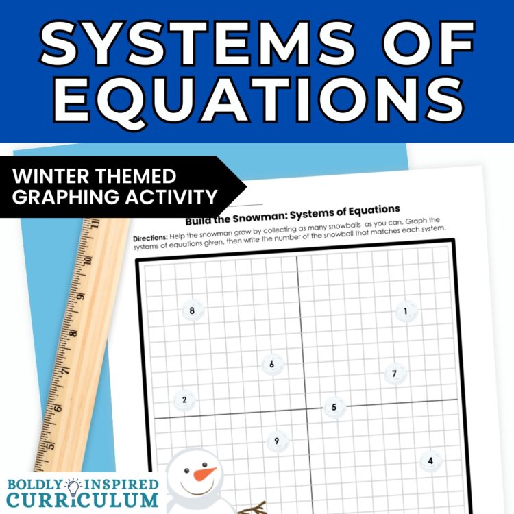 Christmas Solving Systems of Equations by Graphing | Winter Algebra 1 Activity