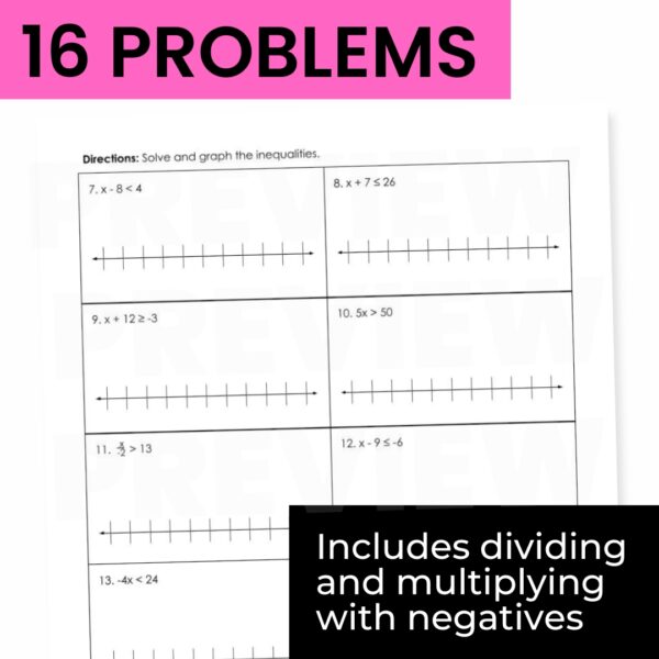 Solving One Step Inequalities Worksheets & Guided Notes | Algebra 1 ...