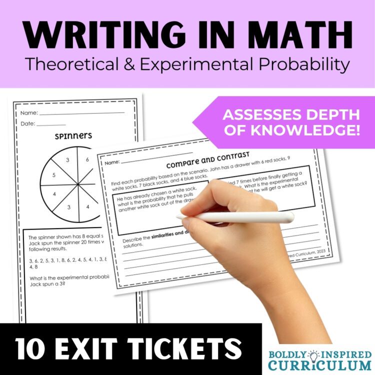 Theoretical and Experimental Probability Warm Ups and Exit Tickets