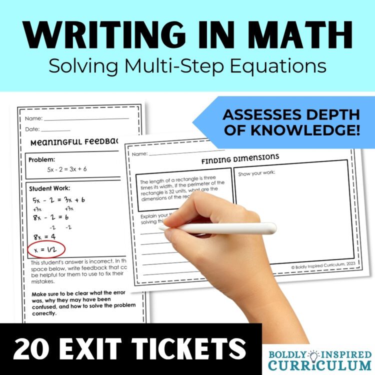Solving Multi-Step Equations Warm Ups and Exit Tickets for Algebra 1