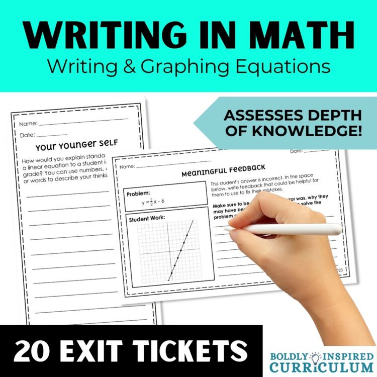 Writing and Graphing Linear Equations Exit Tickets - 20 Algebra 1 Warm Ups