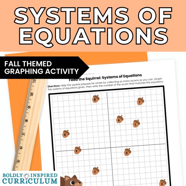 Fall Solving Systems of Equations Activity by Graphing for Algebra 1