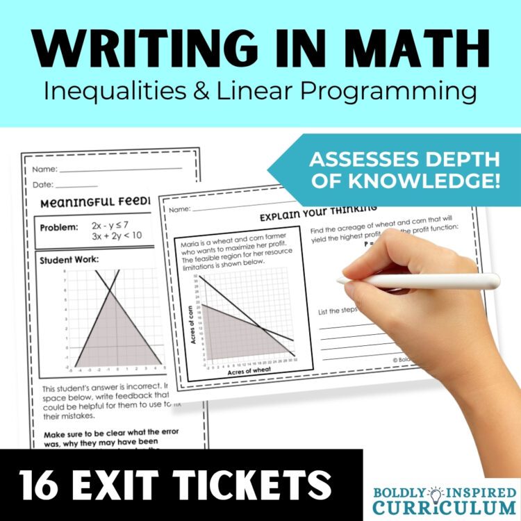 Systems of Inequalities & Linear Programming Warm Ups and Exit Tickets