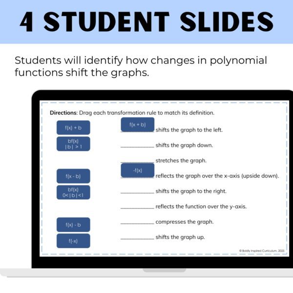 Quadratic Function Transformations Activity | Digital & Printable Card ...