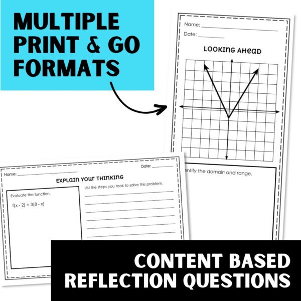 Functions Exit Tickets for 8th Grade Math - Identifying and Evaluating ...