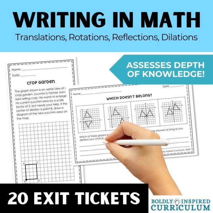 8th Grade Transformations Exit Tickets - Translations, Rotations, & Reflections