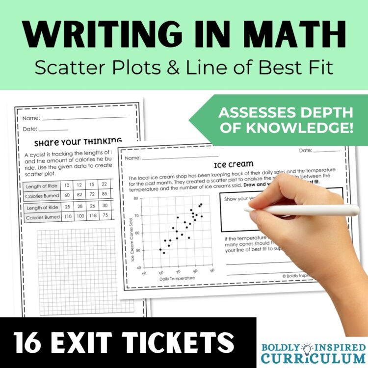 8th Grade Math Exit Tickets - Scatter Plots and Line of Best Fit Warm Ups