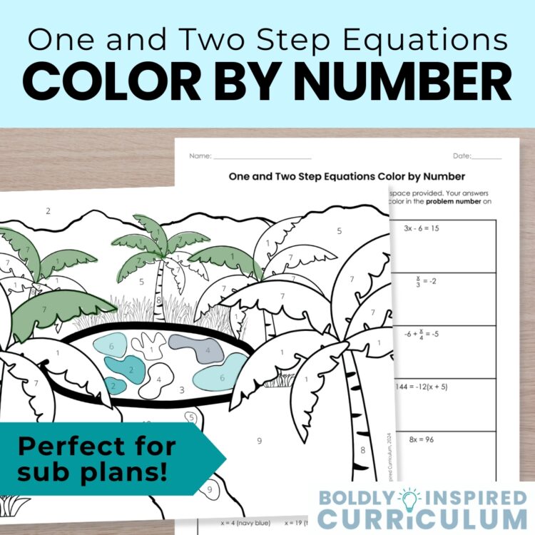 Solving One and Two Step Equations Activity for Algebra 1 | Color by Number