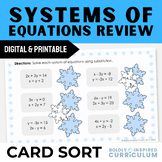 Winter Systems of Equations Review Activity | Digital & Printable Card Sort