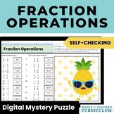 Fraction Operations Review Activity | Digital Self-Checking Mystery Picture