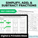 Adding & Subtracting Fractions Digital Maze Activity | Unlike Denominators