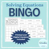 Solving Equations Bingo Printed OR Digital