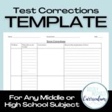 Test Corrections Template