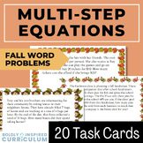 Solving Equations Word Problems Task Cards for Fall