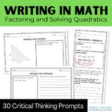 Factoring and Solving Quadratic Equations Exit Tickets - Algebra 1 Warm Ups