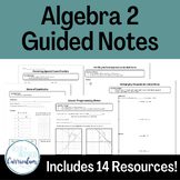 Algebra 2 Guided Notes and Worksheet BUNDLE