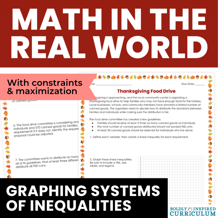 Systems of Inequalities Word Problems with Real World Application