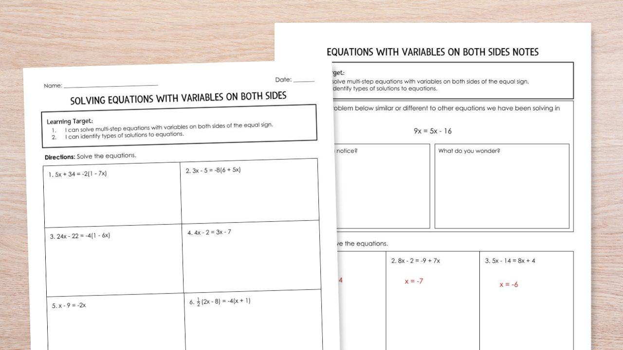 11 Engaging Solving Multi-Step Equations Math Activities