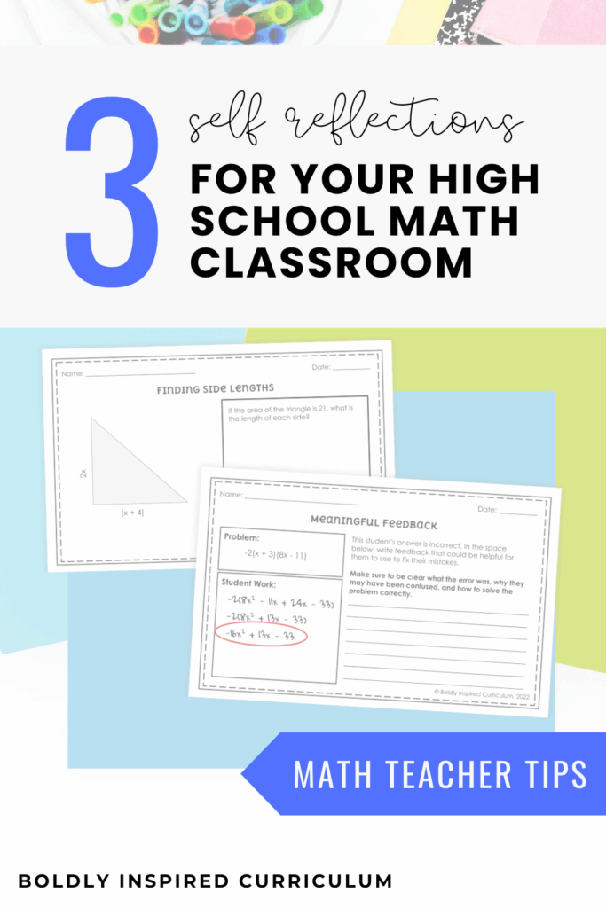 pin image for student self reflection in math class blog post