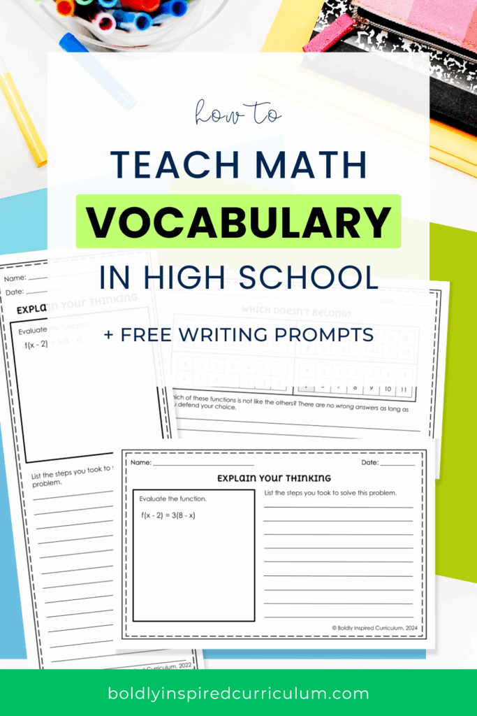 how to teach math vocabulary in high school