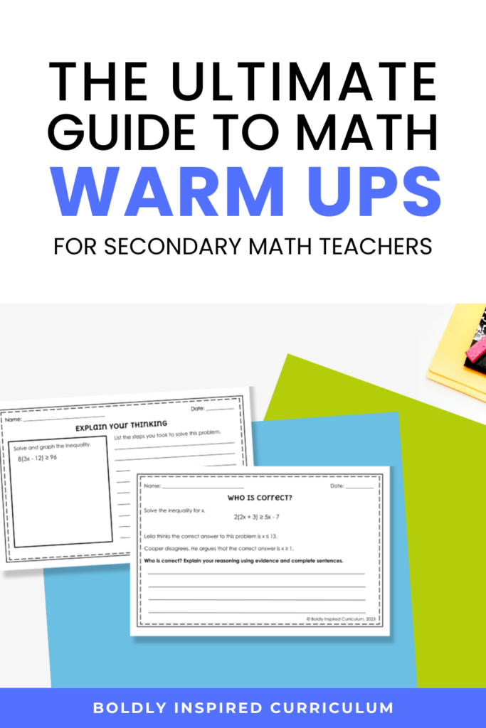 the ultimate guide to math warm ups for secondary math teachers