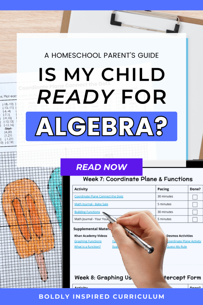is my child ready for algebra 1? blog post pin image