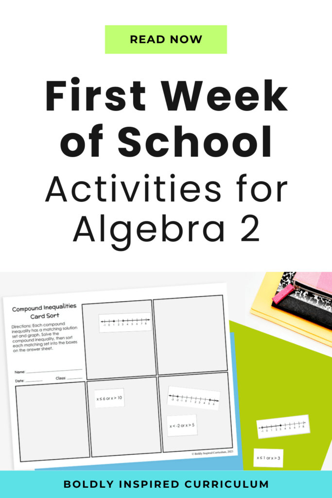 pin image for first week of algebra 2 activities blog post