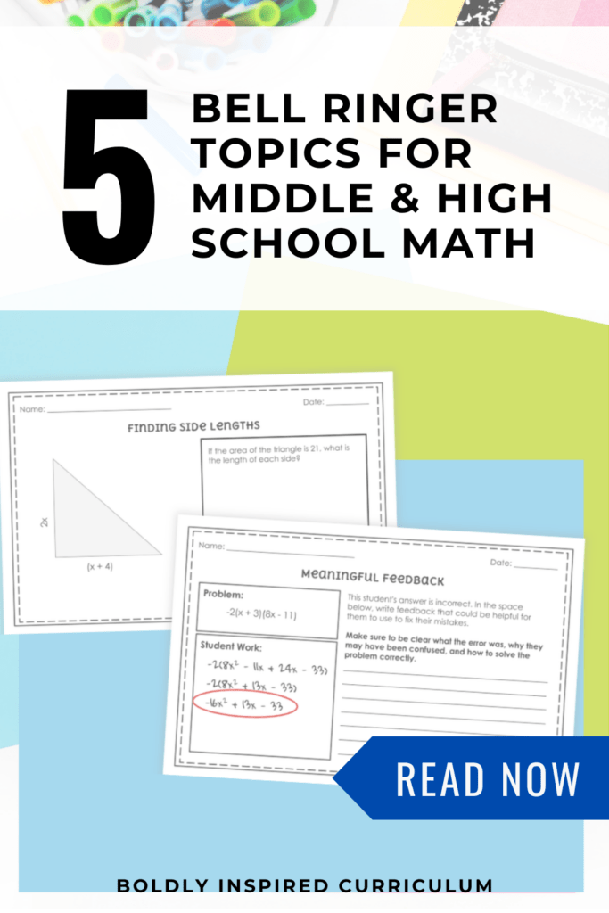 math bell ringer topics blog image