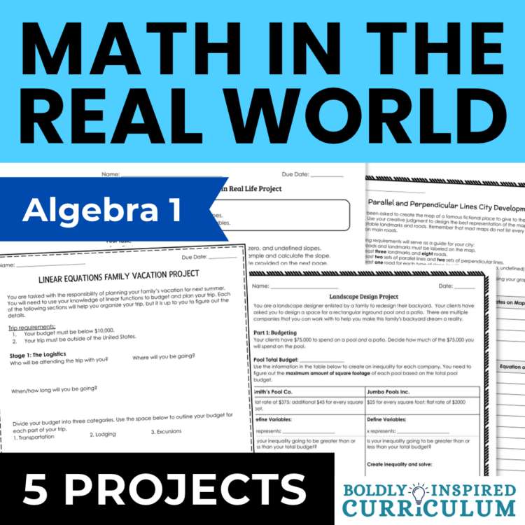 Algebra 1 Real World Projects Bundle